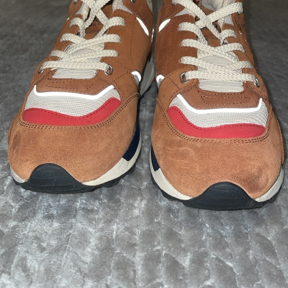 Polo Ralph Lauren Men’s 10 Trackstr 200 Suede Leather Retro Sneakers Brown Red - Picture 6 of 14